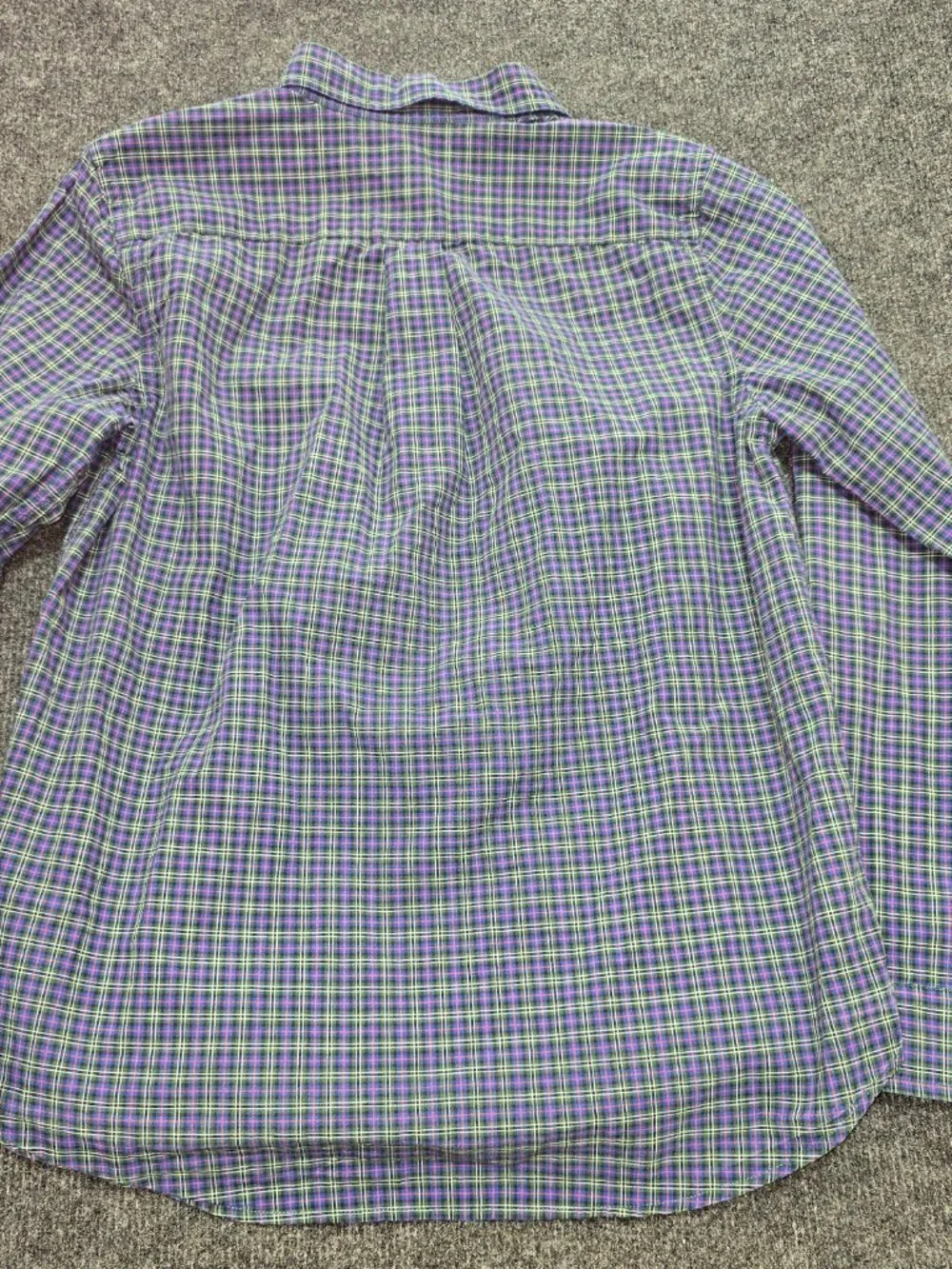 Ralph Lauren Boys Long Sleeve Plaid Shirt Youth XL (18‑20) Blue Green Purple Che